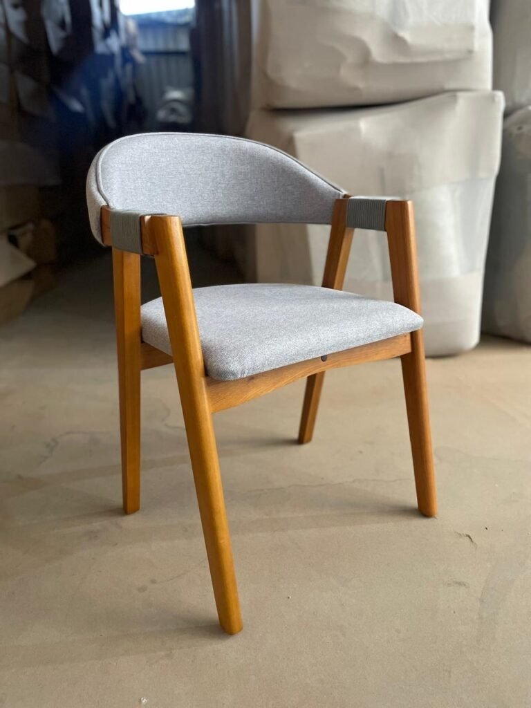 Mesa Amora BA35 160 Canela/Off White com 6 Cadeiras Ravenna Linho Cinza – KAPPESBERG + GARDIM MÓVEIS - Imagem 2