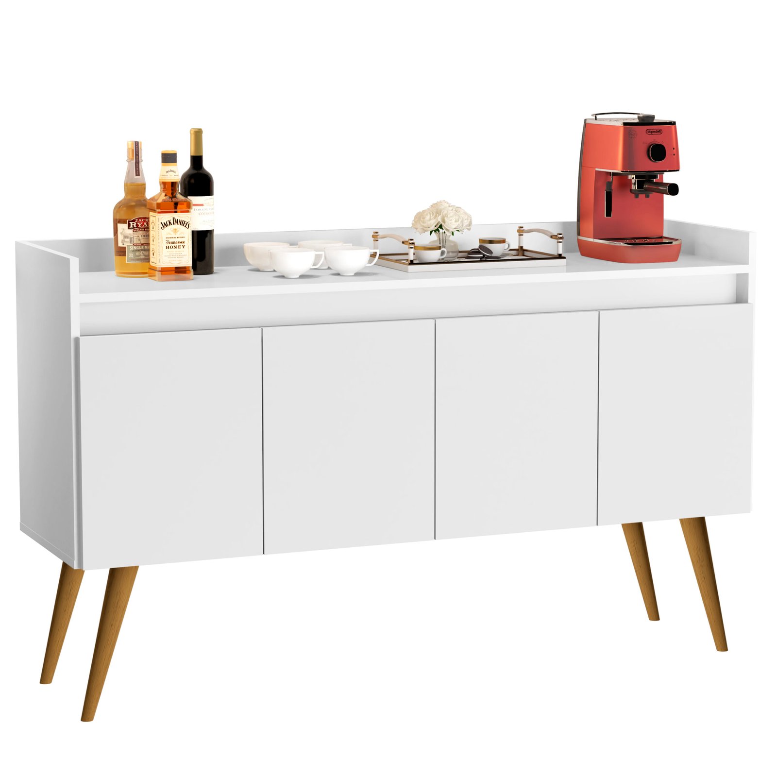 Buffet 4 Portas Gold Branco/Mel/Branco - MOVEIS PRIMUS - Imagem 8