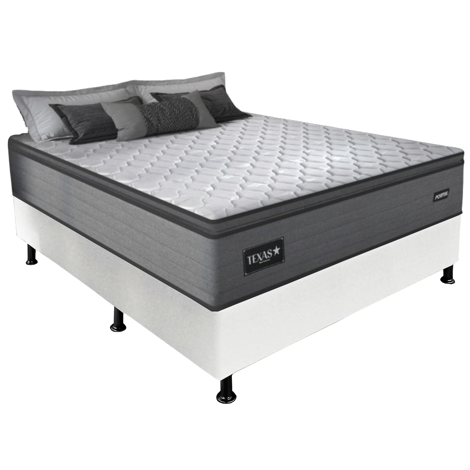 Colchão Casal Texas 29 cm D28 Molas Ensacadas + Base Simples Corino Branco – GAZIN + BIOSTAR - Imagem 5