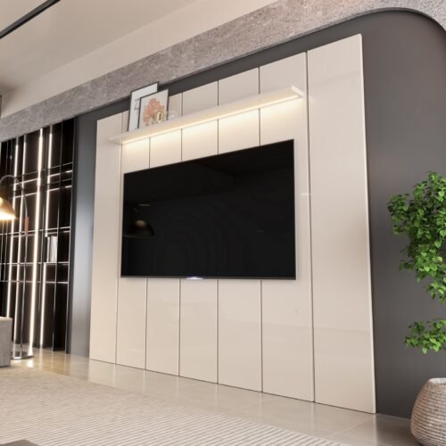 Painel até 75" Lumi 2,19 m Off White - EDN MÓVEIS