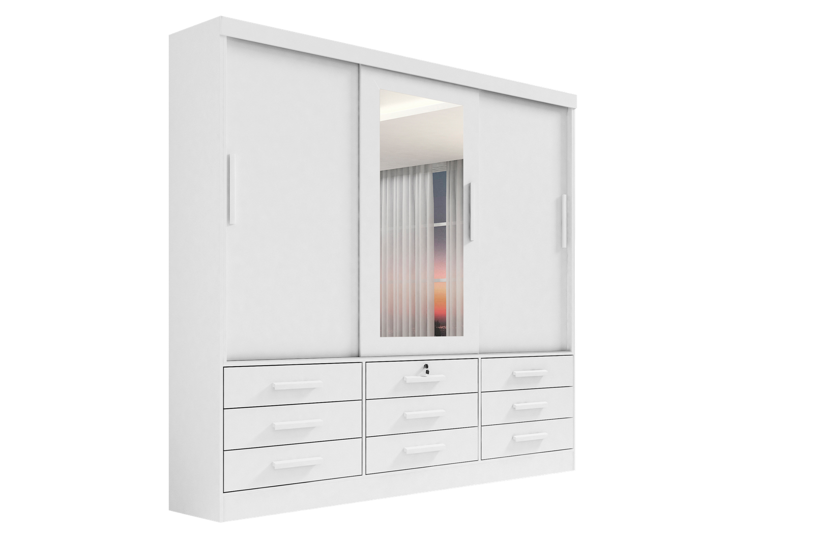 Guarda-Roupa 3 Portas Meridian 2,00 m Branco - D DORO MOVEIS - Imagem 2