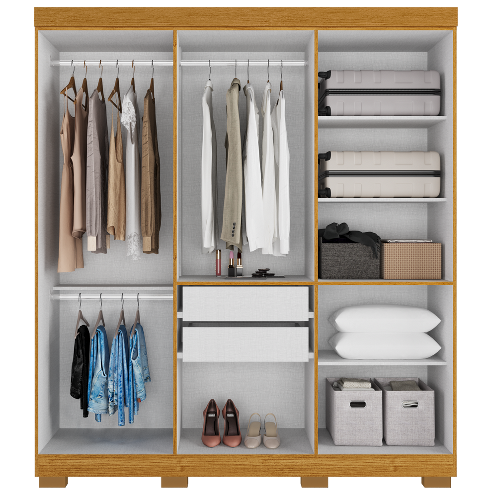 Guarda-Roupa 6 Portas Paolla 1,80 m Cinamomo/Off White - ACP MÓVEIS - Imagem 3
