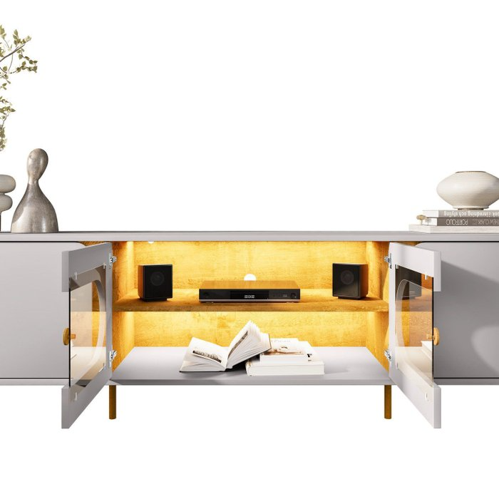 Painel até 75″ Arbo 1.9 Cedro + Rack Juquehy Off White/Naturale – EDN MÓVEIS + BECHARA - Imagem 4