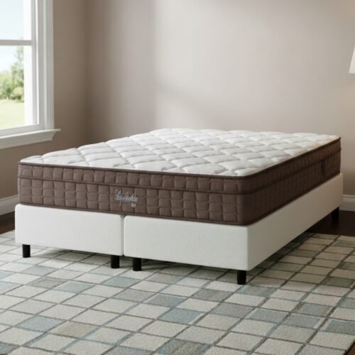 Colchão Queen Star One D28/AG D70 + Base Box Simples Corino Branco – ANJOS COLCHÕES + ALTO NÍVEL CAMAS E COLCHÕES
