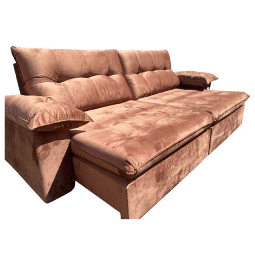 Sofá Retrátil e Reclinável México 290 Caramelo - LEO DECOR(PROMOÇÃO)
