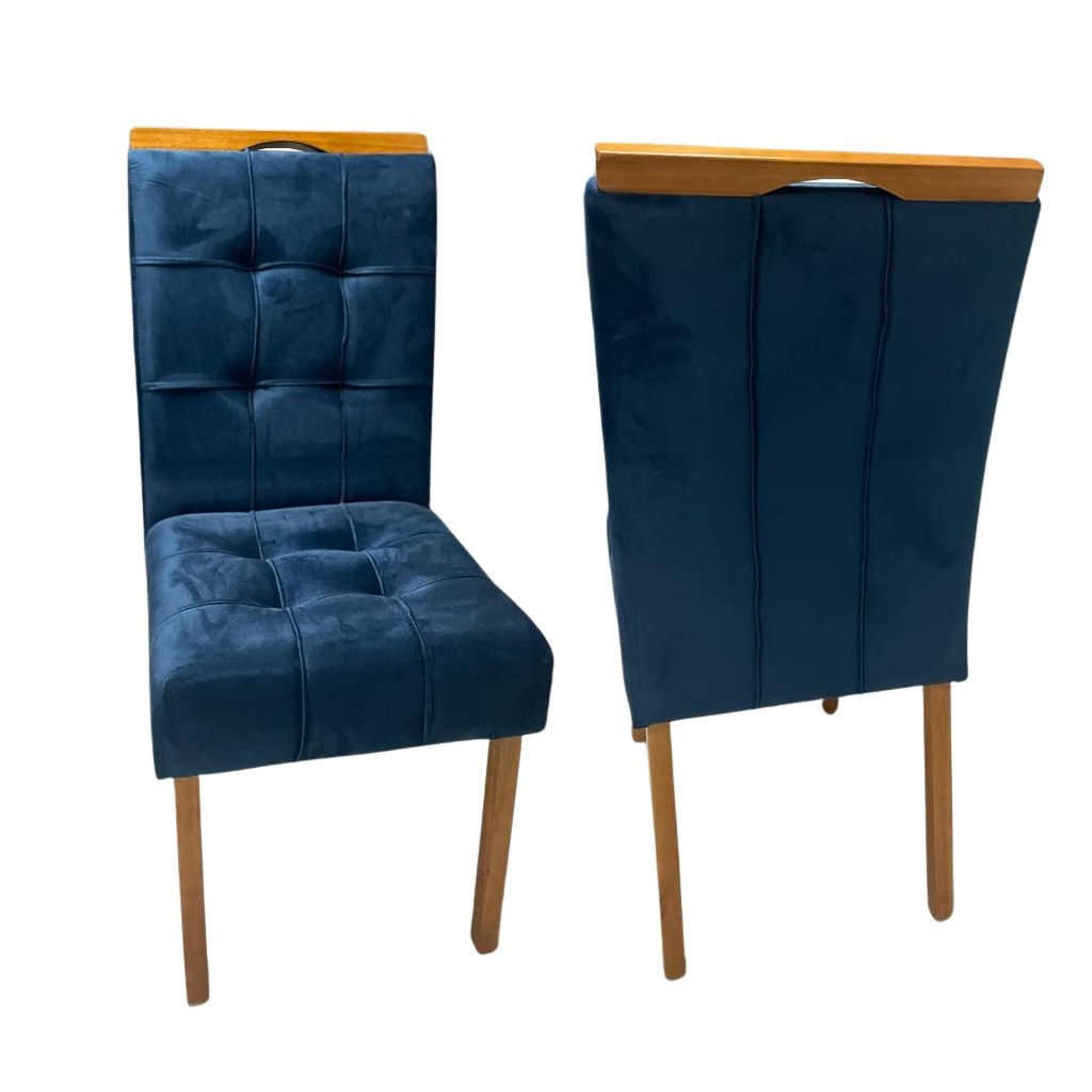 Kit 2 Cadeiras Sophia Veludo Azul 107 - WM DECOR - Imagem 5