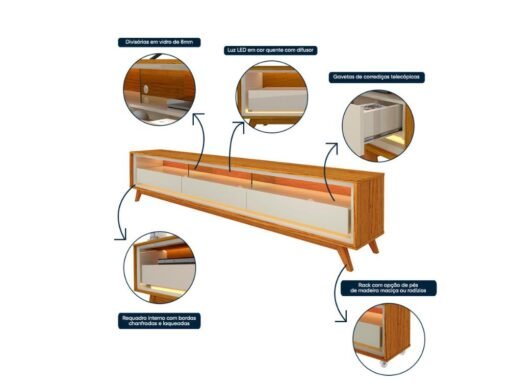 Rack Requinte 75" - Naturale/Off White - Imagem 2