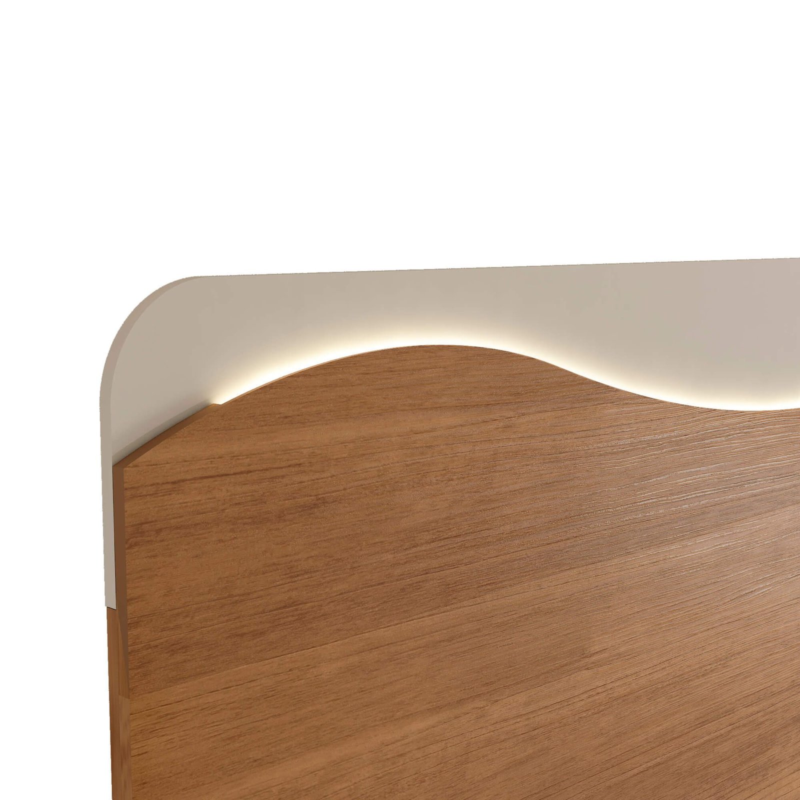 Painel Lumiere c/Led + Nicho 03 Gavetas 2.00m - Cinamomo/Off White - Imagem 3