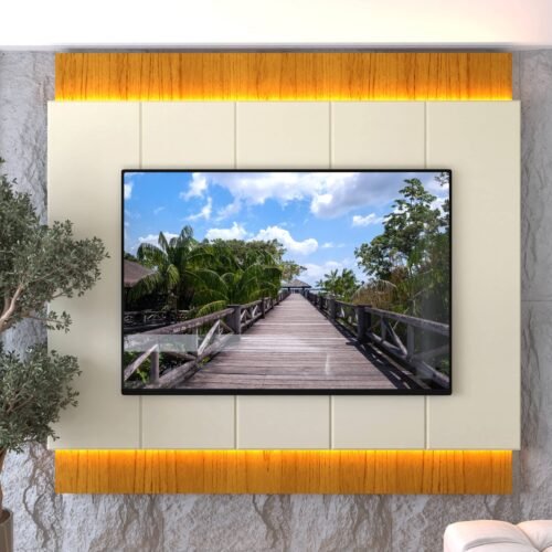 Painel ate 85" Magnifico Naturale/Off White - GELIUS