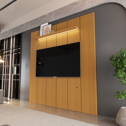 Painel até 75" Lumi 1,88 m Cedro - EDN MÓVEIS