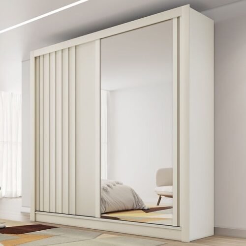Guarda-Roupa 2 Portas Lugano 1,80 m Off White - MOVEIS EUROPA