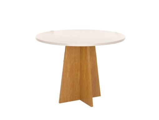 Mesa de Jantar Flipp Circular 0.90 Com 4 Cadeiras Brisa - Mel Blonde/Off white/Pastel - Imagem 4