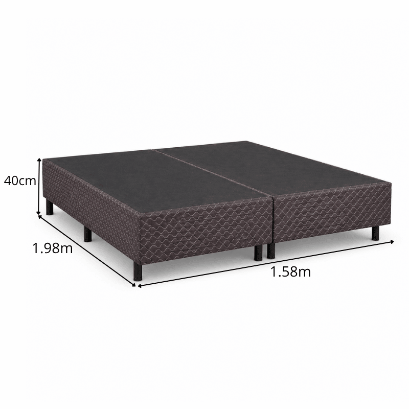 Colchão Queen Uberaba Espuma Viscoelástica ColchoMinas + Base Box Queen Bipartido Universal Marrom Bordado - Gazin 158x198x70 | Suporta até 300kg - Imagem 7