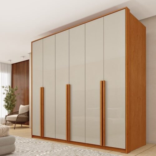 Guarda-Roupa 6 Portas Super/Master 2,01 m Cinamomo/Off White - TCIL