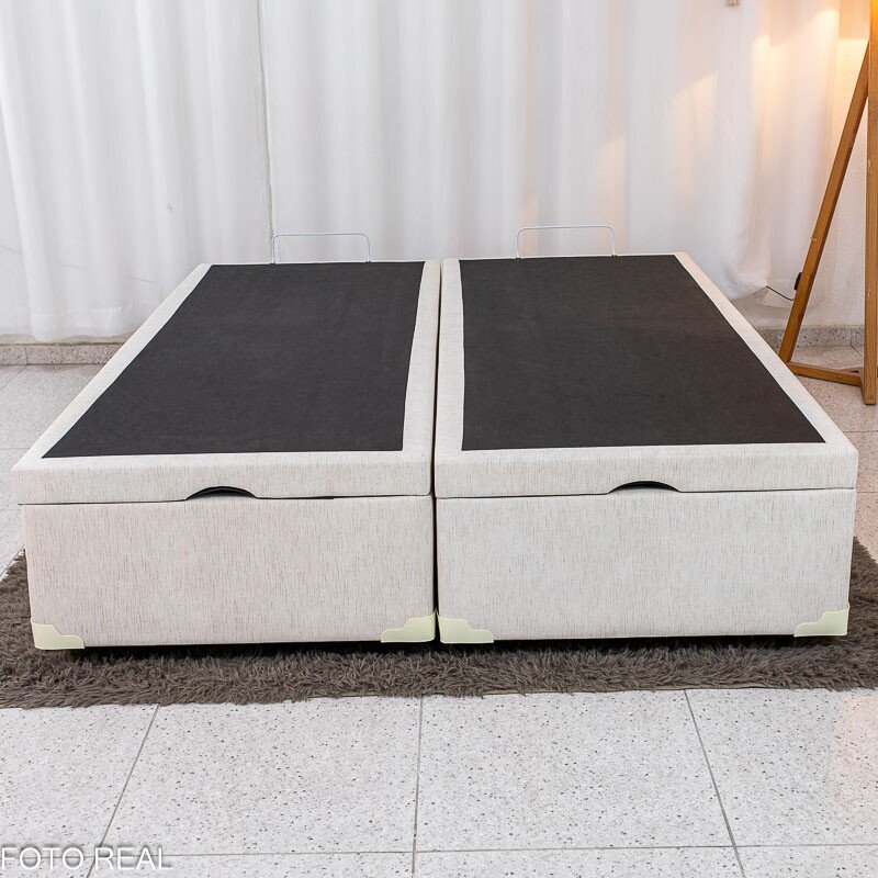 Box Baú Queen Bipartido Prime Confort 158x198x45 Korino Linho Palha Blindado - Issacar - Imagem 4