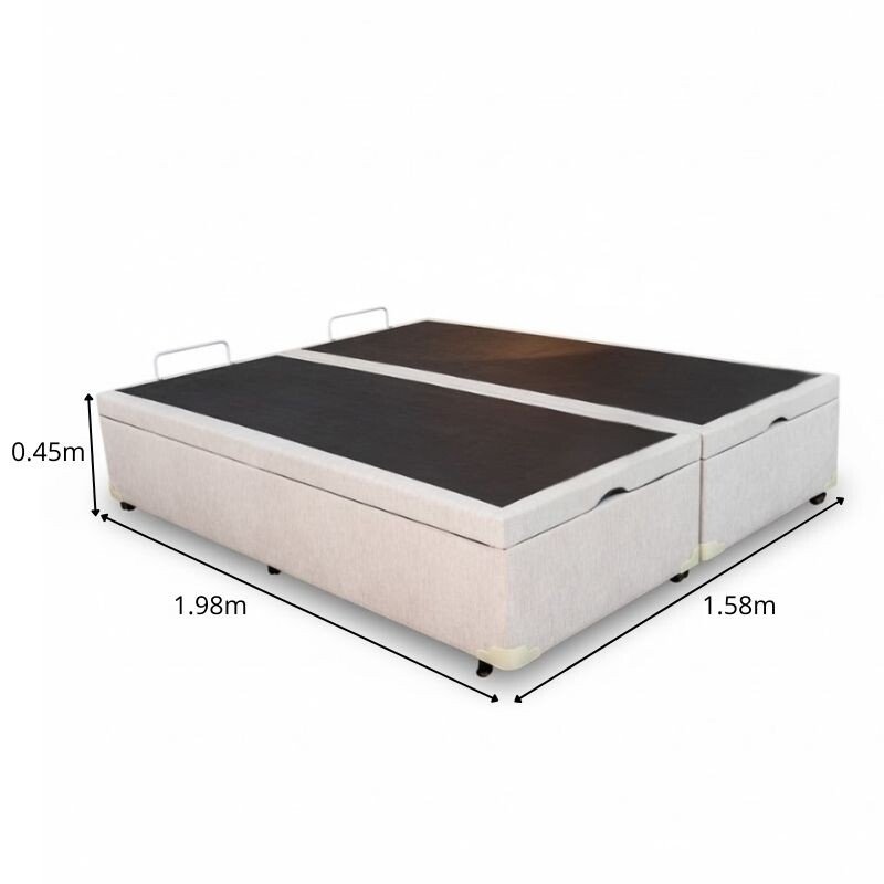 Box Baú Queen Bipartido Prime Confort 158x198x45 Korino Linho Palha Blindado - Issacar - Imagem 2