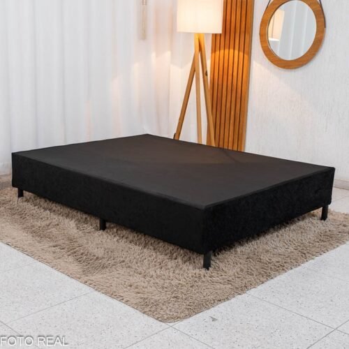 Base Box Casal Sued Preto 138x188x37 - Ortobel
