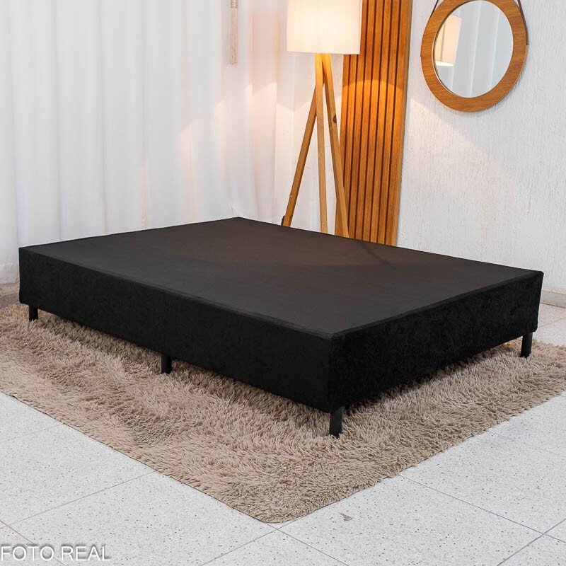 Base Box Casal Sued Preto 138x188x37 - Ortobel