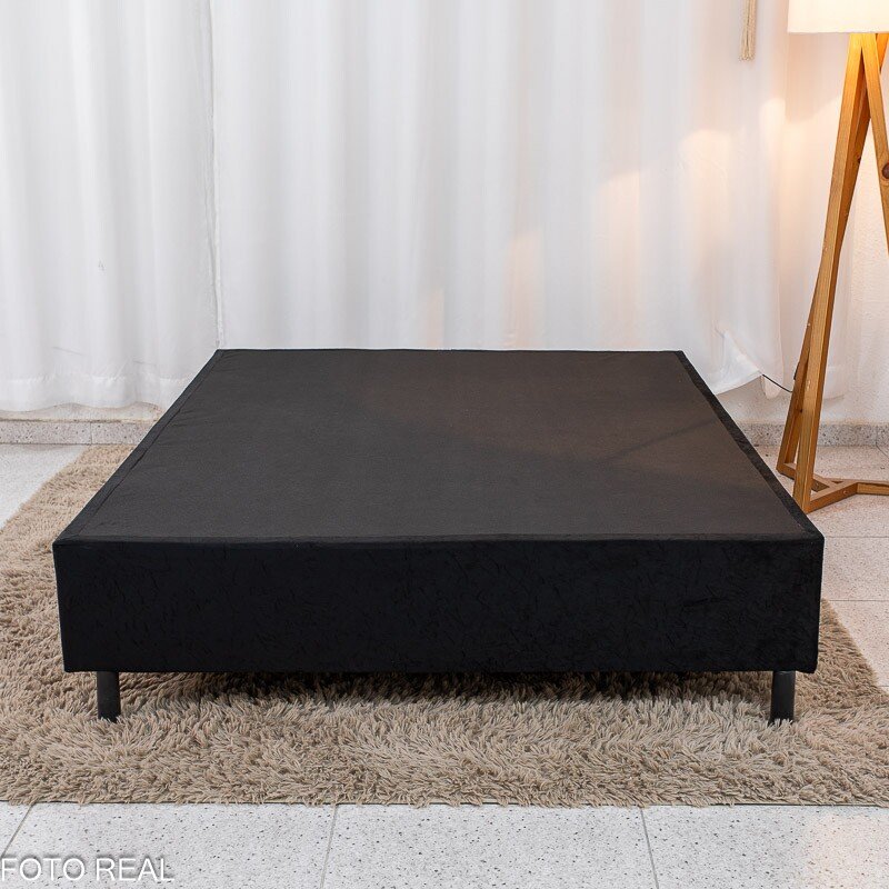 Base Box Casal Sued Preto 138x188x37 - Ortobel - Imagem 2