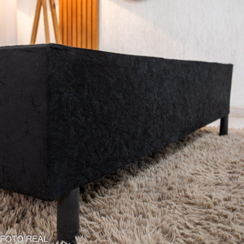 Base Box Casal Sued Preto 138x188x37 - Ortobel - Imagem 3