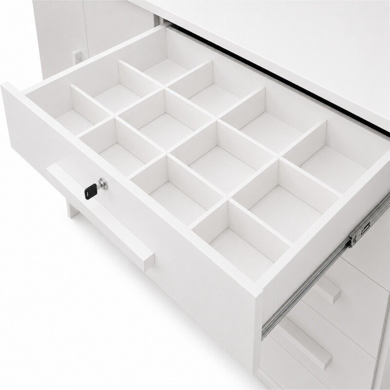 Cômoda New Athos Branco 5 Gavetas e Sapateira Larg. 1.36m - D Doro - Imagem 3