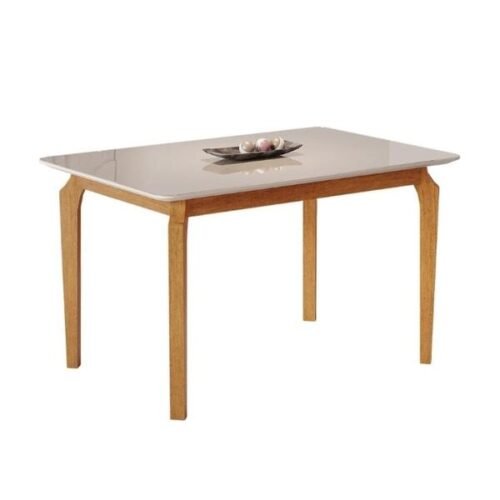 Mesa de Jantar Alegra c/Vidro 1.20x0.80 - Cinamomo/Off White