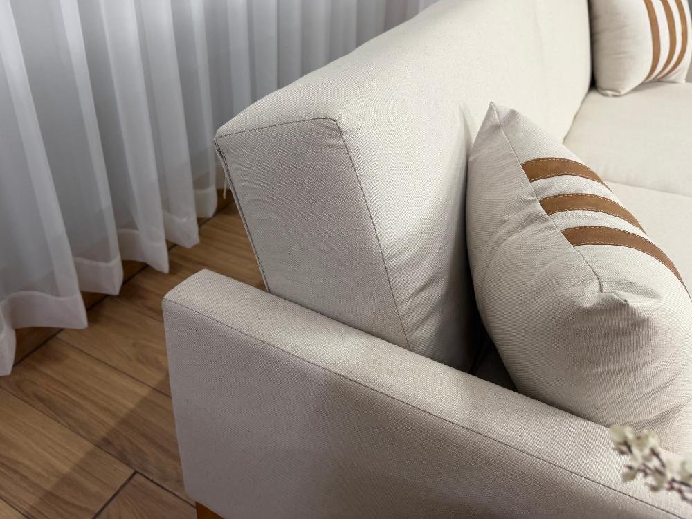 Sofa Cama Luizi 2.09m - Bege Linho - Imagem 6