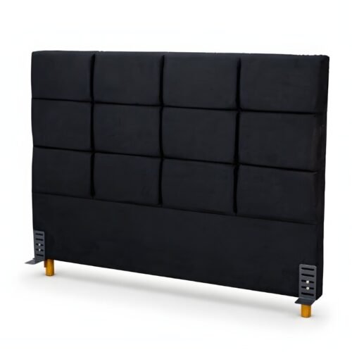 Cabeceira Casal Itália Veludo Preto Larg. 1.40m