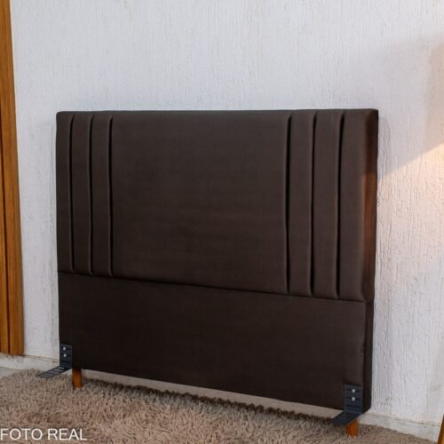 Cabeceira Casal Portinari Veludo Marrom Larg. 1.40m