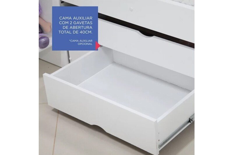 Cama Solteiro Milênio Branca Cabeceira C/ Baú - D Doro - Imagem 8