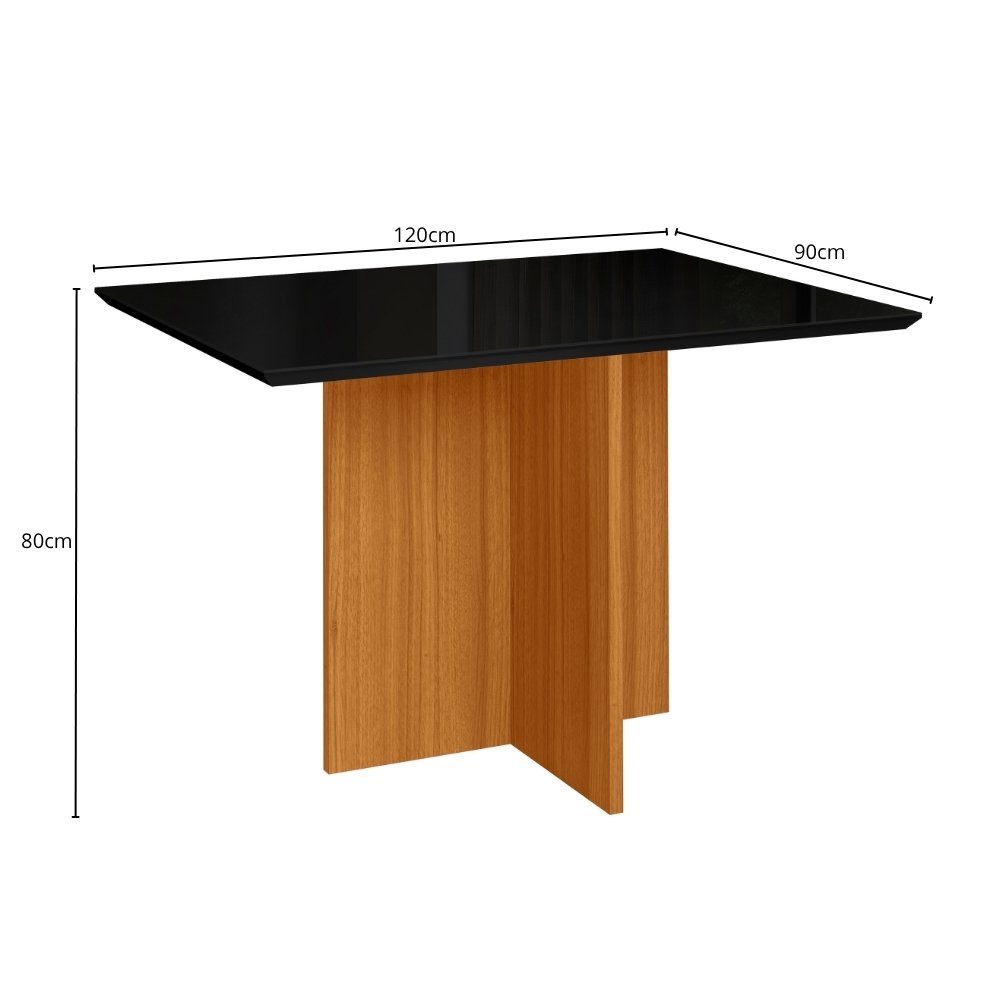 Mesa de Jantar Helo 1.60x0.90 - Freijó/Preto - Imagem 2