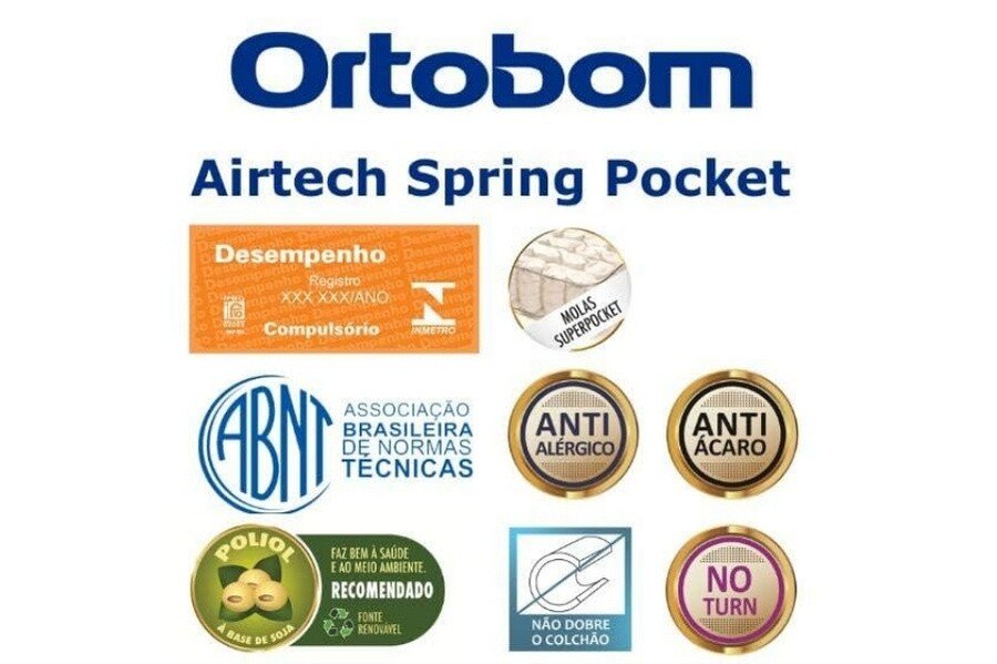Colchão Queen Airtech Springpocket 158x198x25 Ortobom | Suporta até 240kg - Imagem 4