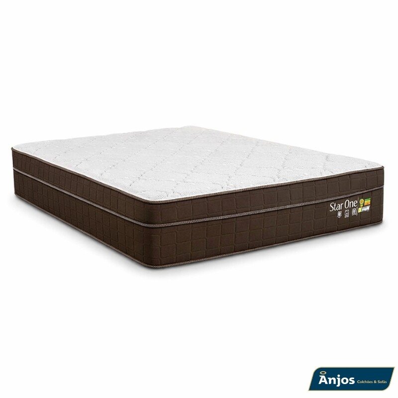 Colchão Casal Star One Ortopédico D-65 Anjos + Box Baú Casal Prime Confort Sued Marrom Blindado Issacar - 138x188x75 | Suporta até 280kg - Imagem 8