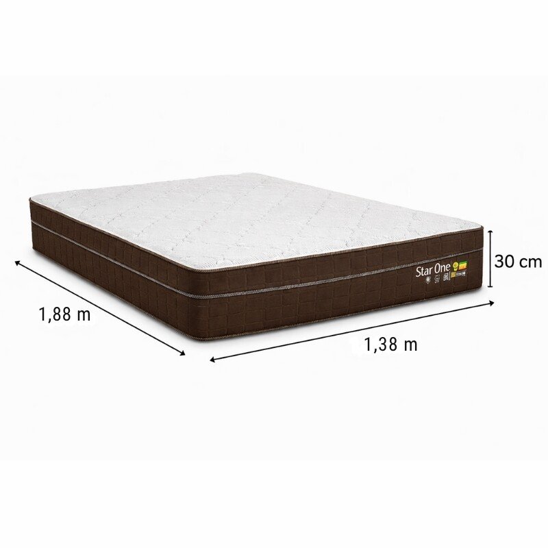 Colchão Casal Star One Ortopédico D-65 Anjos + Box Baú Casal Prime Confort Sued Marrom Blindado Issacar - 138x188x75 | Suporta até 280kg - Imagem 11