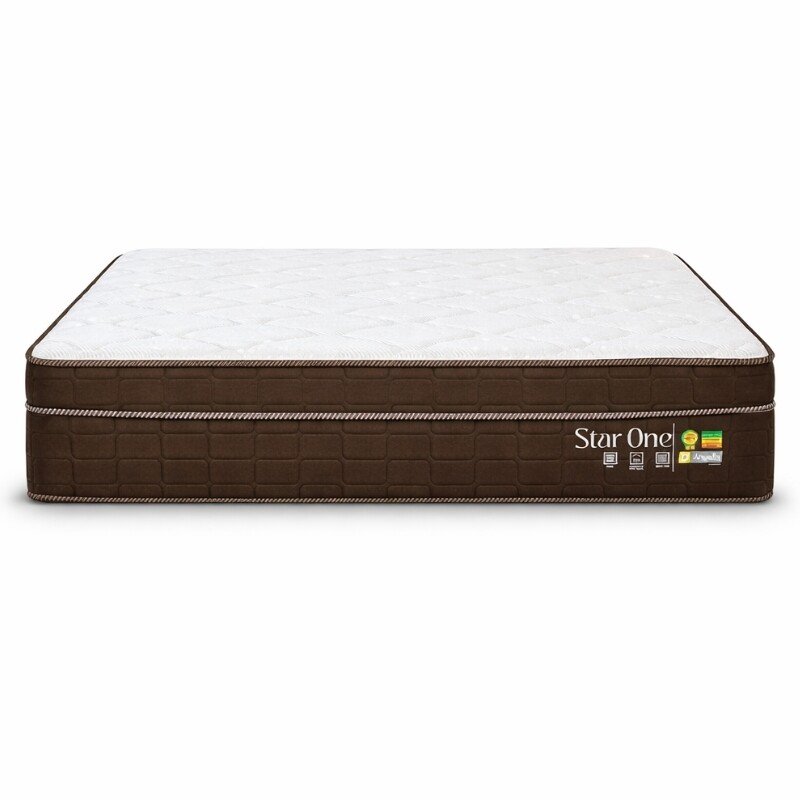 Colchão Casal Star One Ortopédico D-65 Anjos + Box Baú Casal Prime Confort Sued Marrom Blindado Issacar - 138x188x75 | Suporta até 280kg - Imagem 9