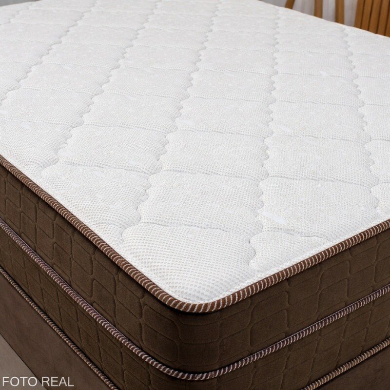 Colchão Casal Star One Ortopédico D-65 Anjos + Box Baú Casal Prime Confort Sued Marrom Blindado Issacar - 138x188x75 | Suporta até 280kg - Imagem 4