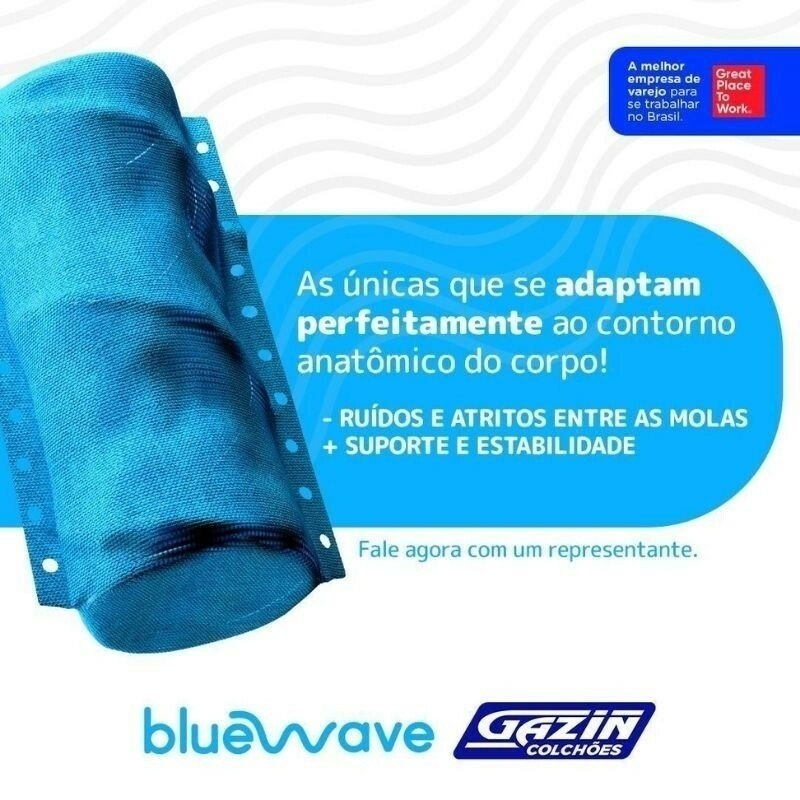Colchão Casal Twins 138x188x34 Molas Ensacadas BlueWave - Gazin | Suporta até 290kg - Imagem 9