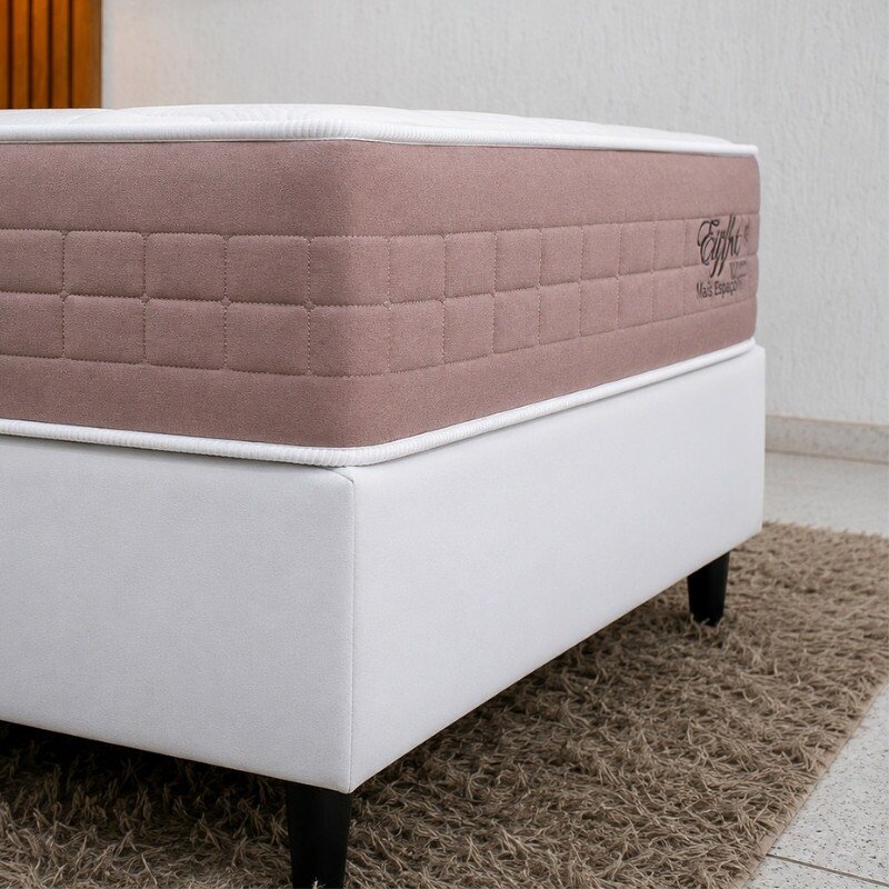 Colchão Solt. Eiffel Molas Ensacadas Rosa - Anjos + Box Solt. Korino Branca Ortobel - 88x188x63 | Suporta até 130kg - Imagem 3
