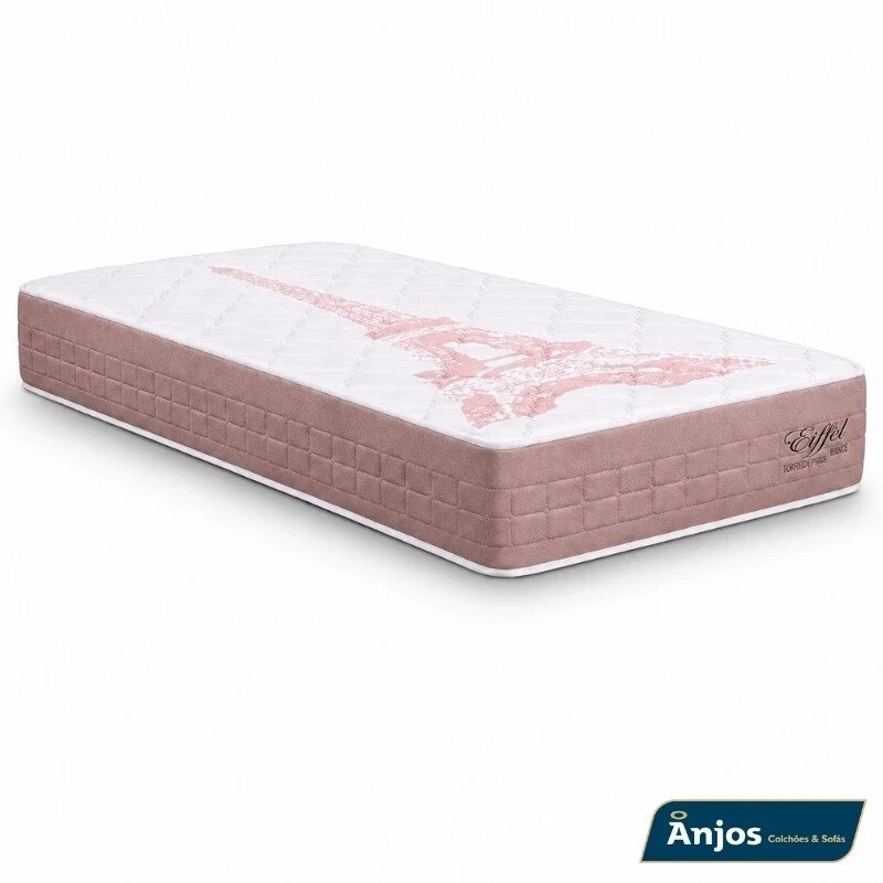 Colchão Solt. Eiffel Molas Ensacadas Rosa - Anjos + Box Solt. Korino Branca Ortobel - 88x188x63 | Suporta até 130kg - Imagem 11