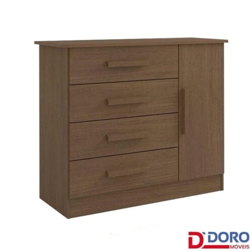 Cômoda Firenze Castanho 4 Gavetas e Sapateira Larg. 1.10m - D Doro