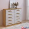 Cômoda Ryad Com 10 Gavetas Cinamomo/Off D Doro