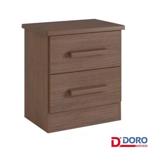 Criado mudo New Athos Castanho 2 Gavetas Larg. 0.50m - D Doro