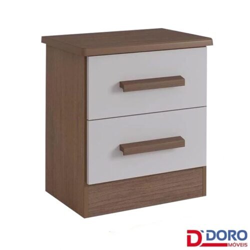 Criado mudo New Athos Castanho/Off 2 Gavetas Larg. 0.50m - D Doro