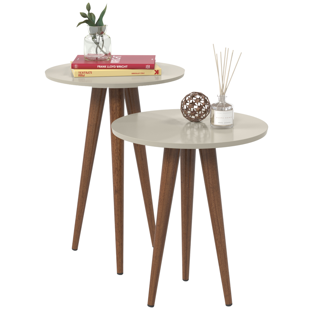 Kit 2 Mesas Slim Off White - PATRIMAR - Imagem 2