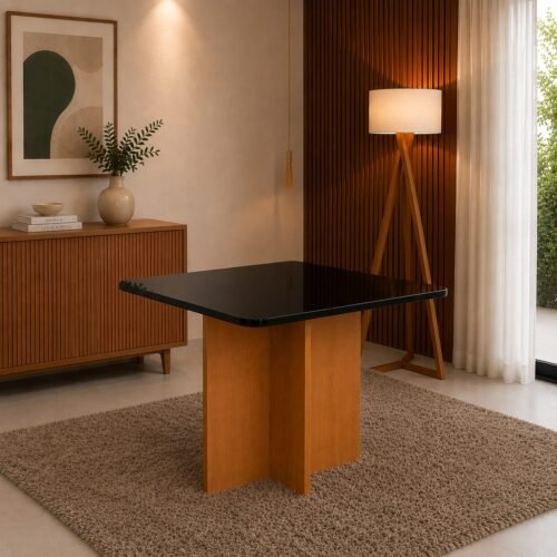 Mesa de Jantar Moscou 0.90x0.90 - Cinamomo/Preto