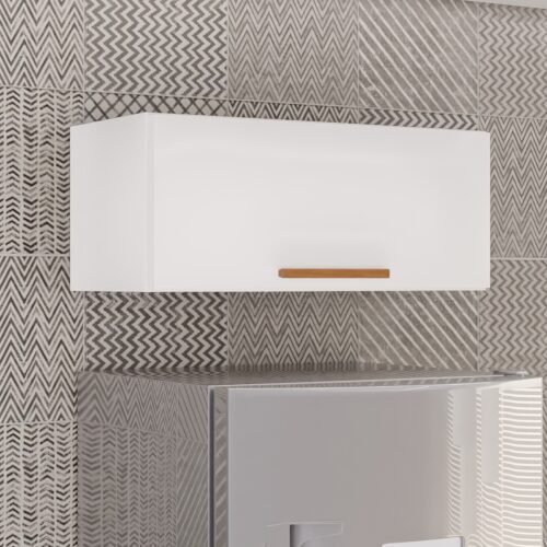 Armário Aéreo Geladeira New Valência Branco/Cinamomo - SALLÊTO