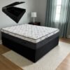 Colchão Casal Prime Light 26 cm D28 Molas Ensacadas + Base Baú Corino Preto – ORTHOPRIME + BIOSTAR