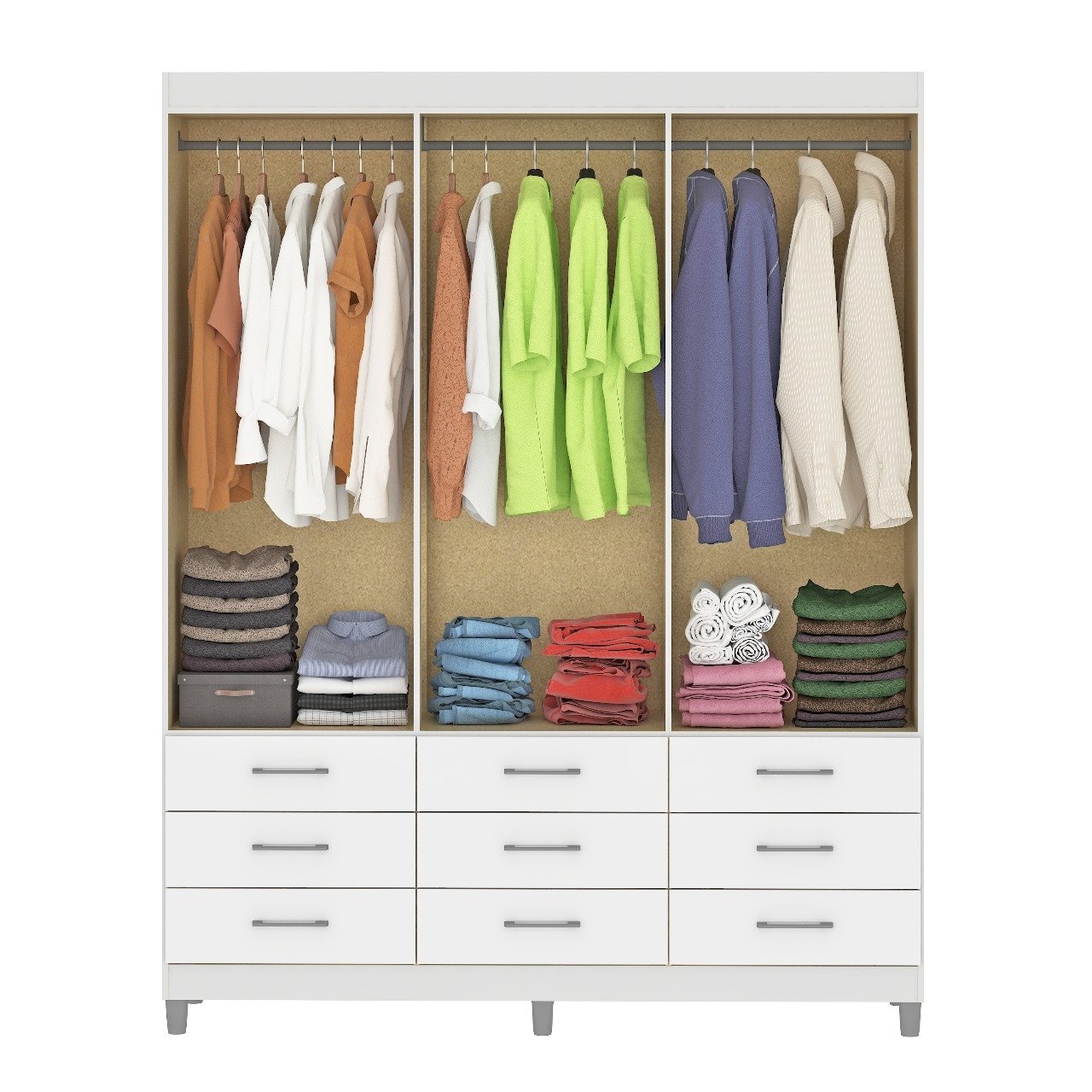 Guarda-Roupa 6 Portas Paraty 3690 1,50 m Branco - FELLICCI - Imagem 2