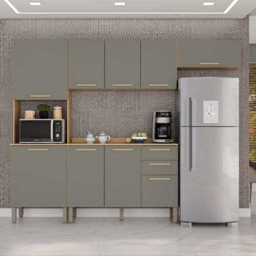 Cozinha Completa New Valência Jequitibá/Granizo - SALLÊTO