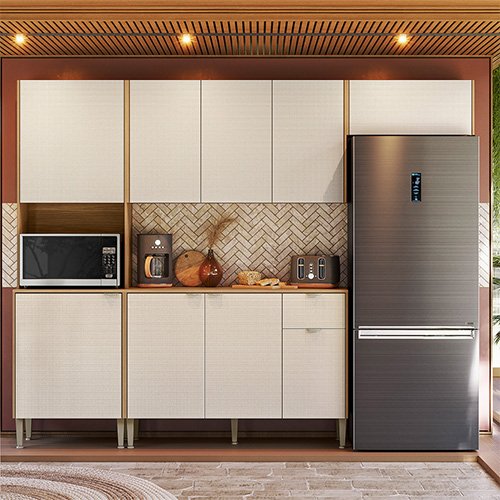 Cozinha Completa Soul 4 Peças 2.50m - Freijo/Soft